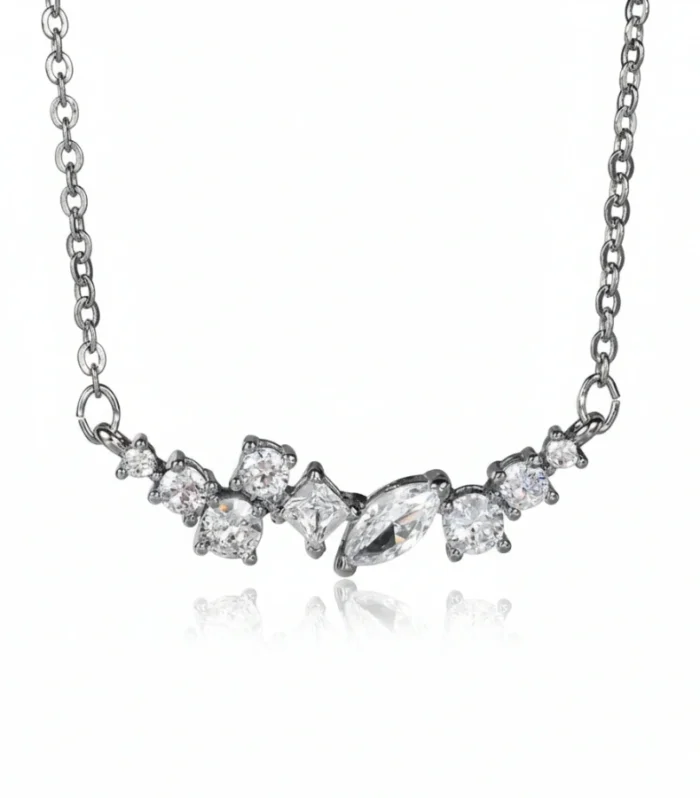 AD Studded Contemporary Pendant Necklace