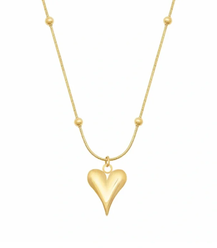 Everlasting Heart Gold Pendant Necklace