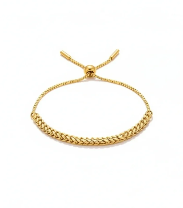 Adjustable Wheat Chain Bolo Bracelet