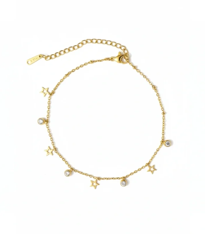 Celestial Star & Crystal Anklet