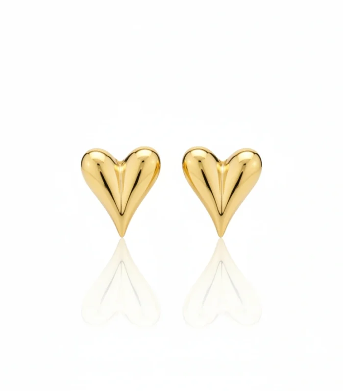 Chunky Puffed Heart Stud Earrings