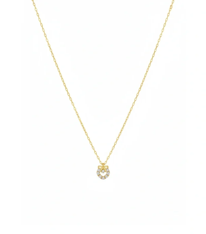 Crystal Bow Wreath Necklace