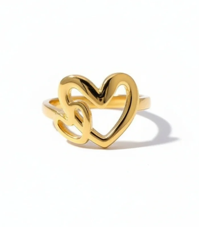 Cutout Twin Heart Ring