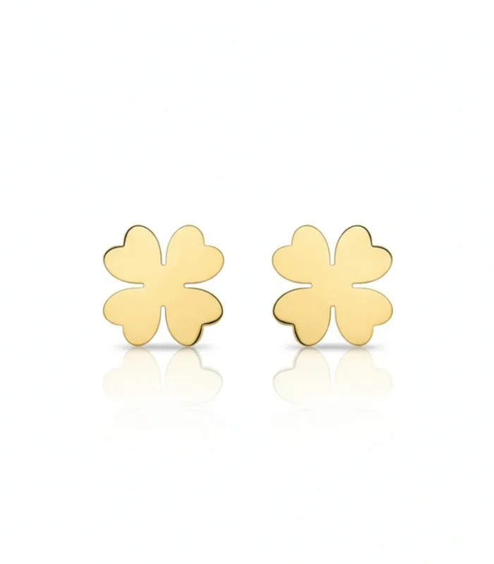 Dainty Four-Leaf Clover Stud Earrings