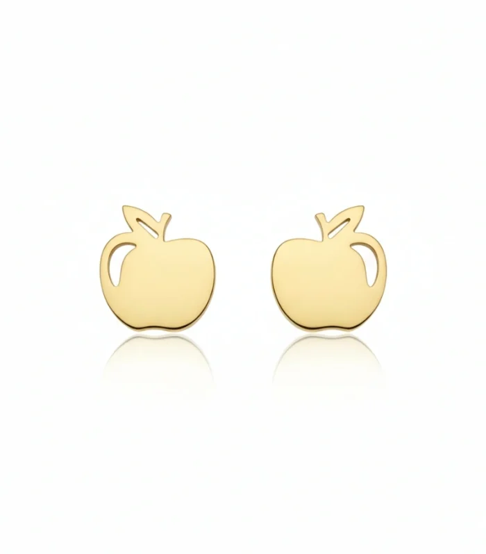 Dainty Gold Apple Stud Earrings