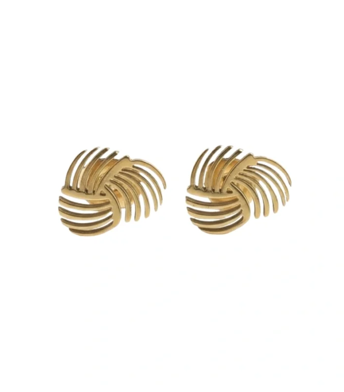 Geometric Abstract Spiral Stud Earrings