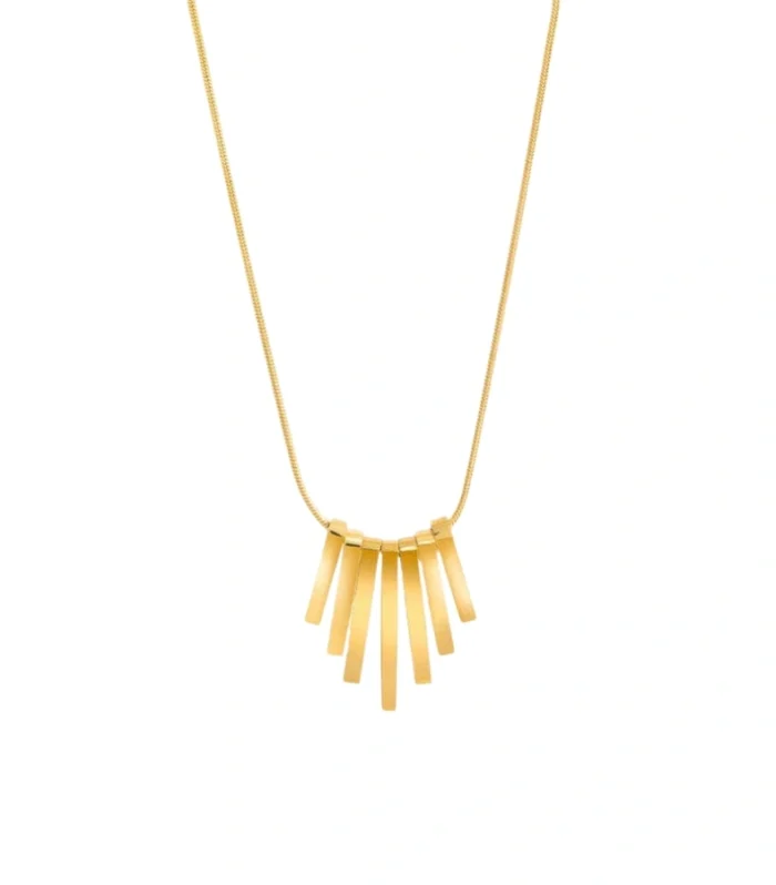 Geometric Vertical Bar Fringe Necklace