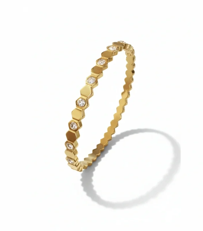 Hexagonal Honeycomb Zircon 2.2 Baby Size Bangle