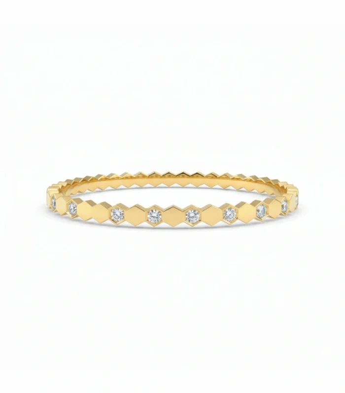 Hexagonal Honeycomb Zircon Bangle