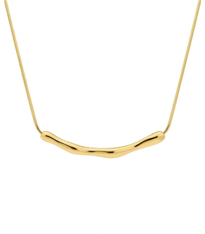 Minimalist Organic Curved Bar Necklace