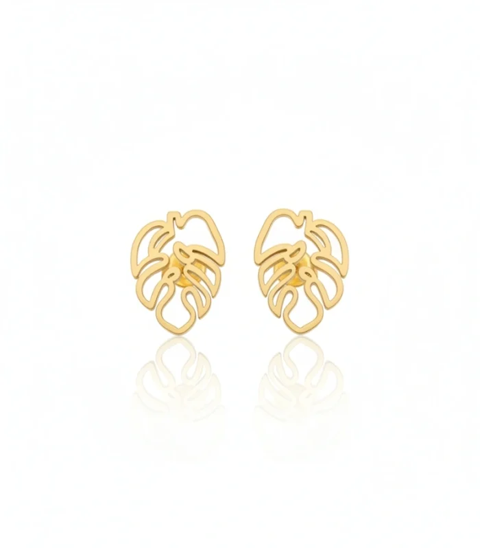 Monstera Leaf Stud Earrings