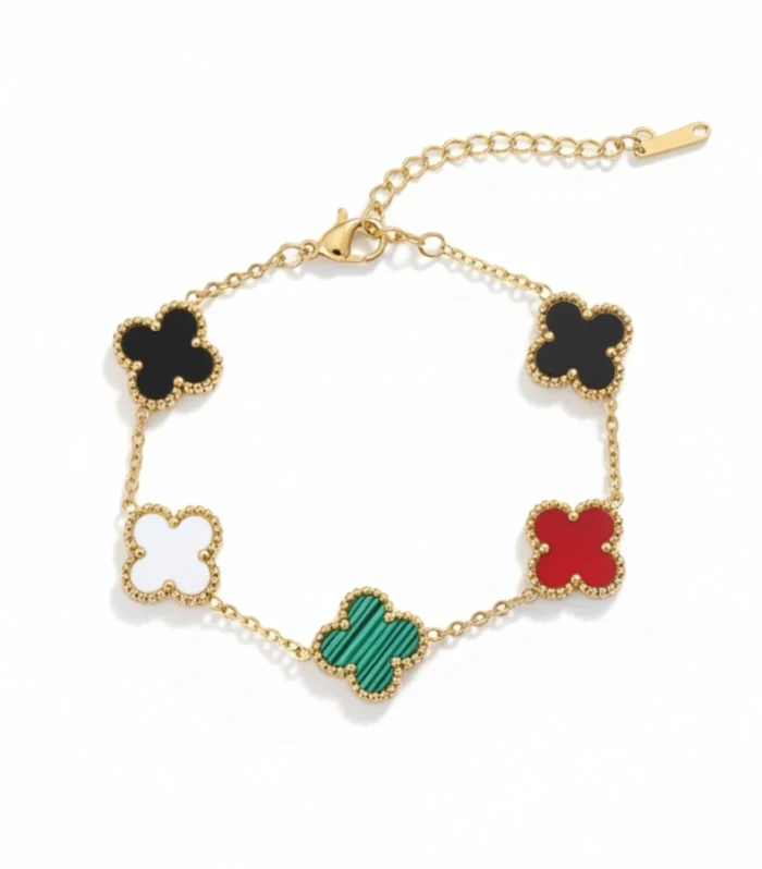 Multi-Color Clover Charm Bracelet