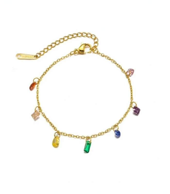 Multi-Color Crystal Charm Bracelet