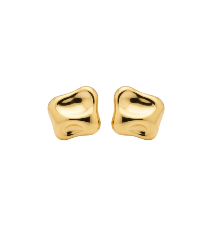 Sculptural Wavy Square Stud Earrings