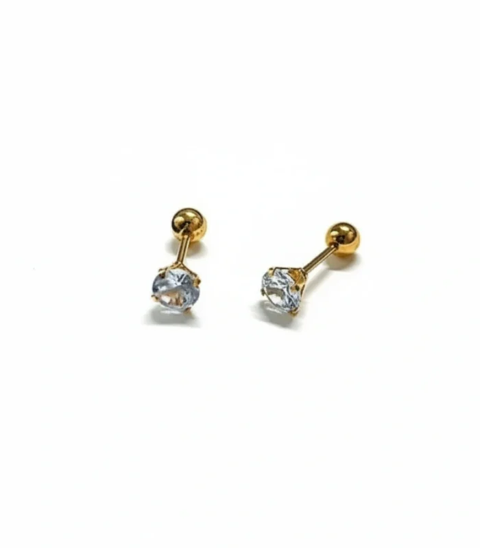 Solitaire Zircon Stud Earrings