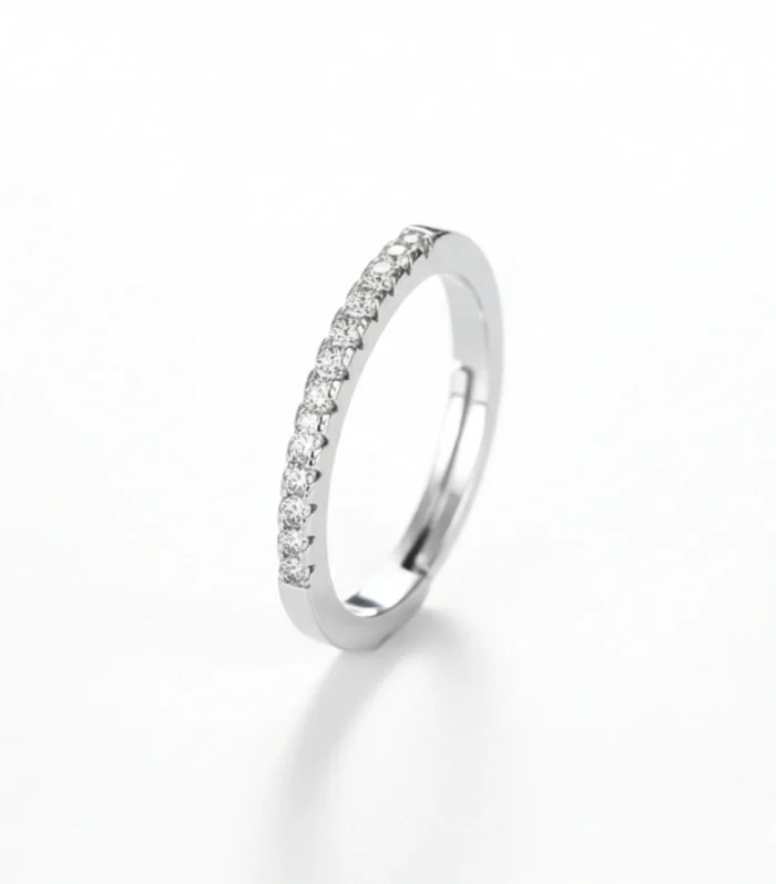 Sparkling Pavé Half-Eternity Ring