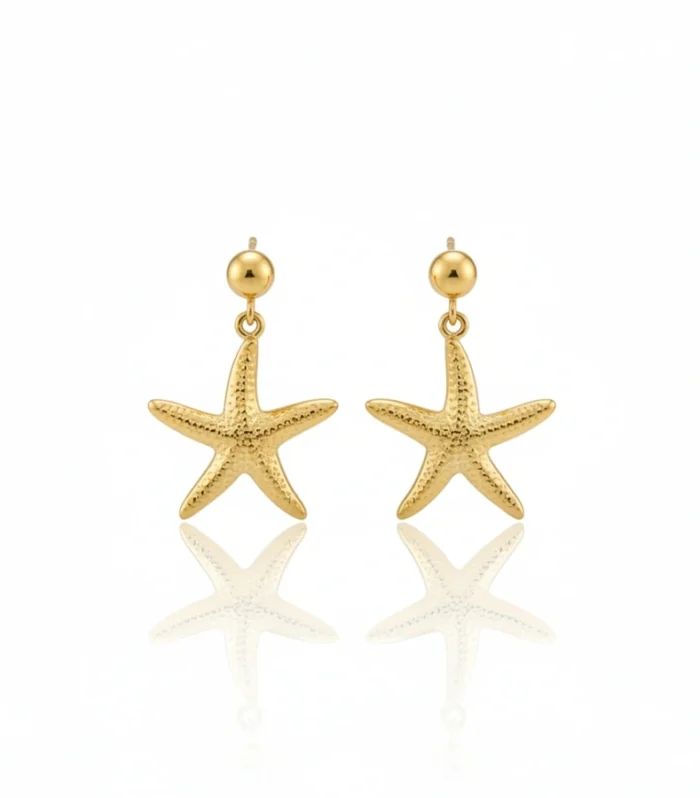 Textured Starfish Dangle Earrings