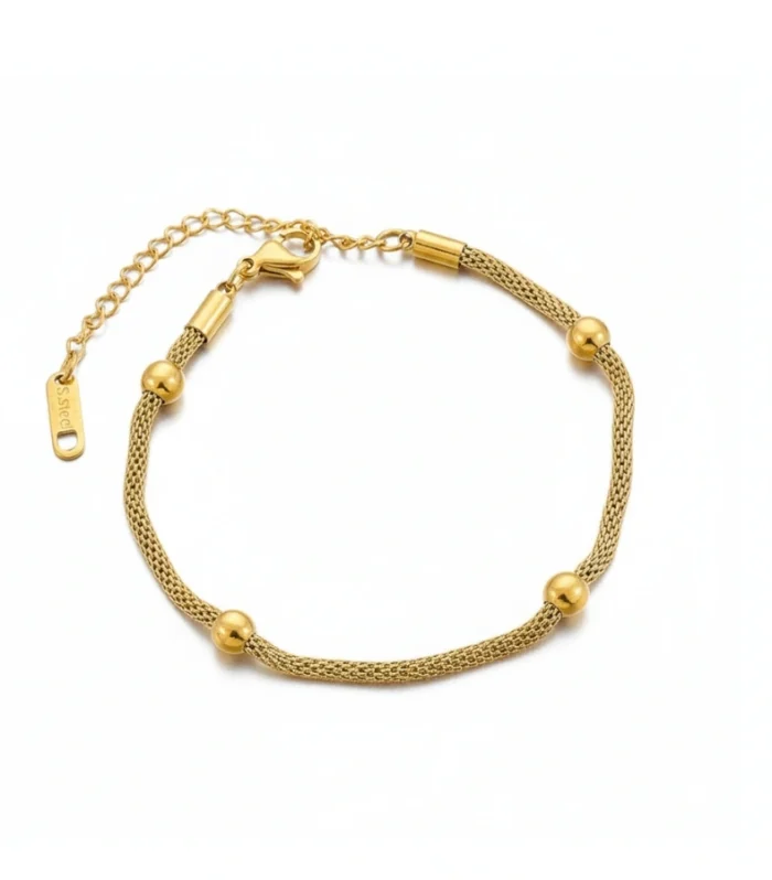 Beaded Mesh Chain Bracelet