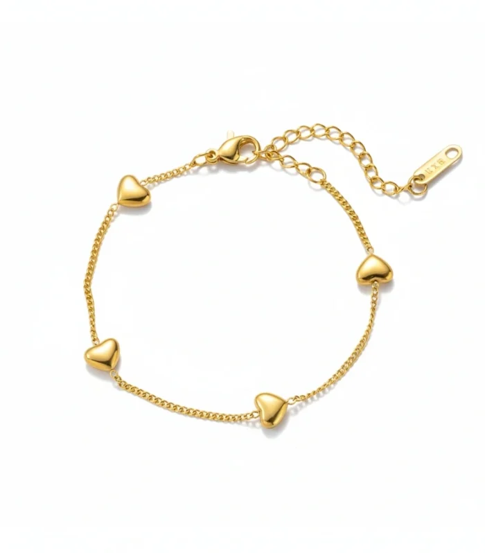 Dainty Heart Charm Bracelet