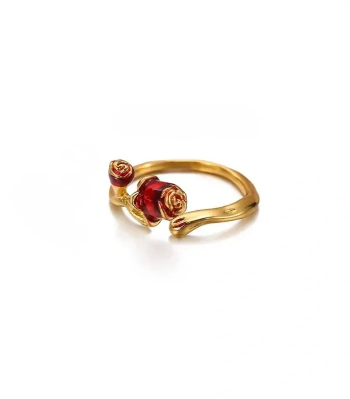 Elegant Red Rose Ring