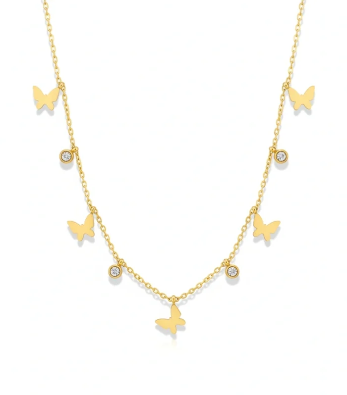 Enchanting Butterfly & Crystal Station Necklace