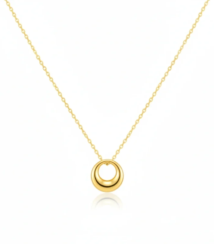 Minimalist Open Circle Pendant Necklace