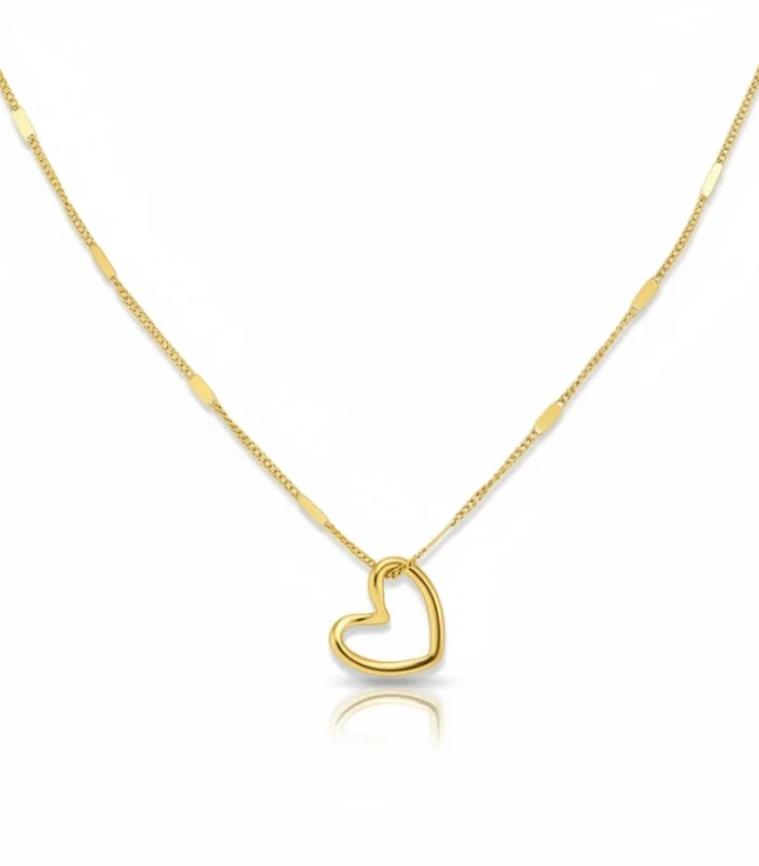 Minimalist Open Heart Pendant Necklace