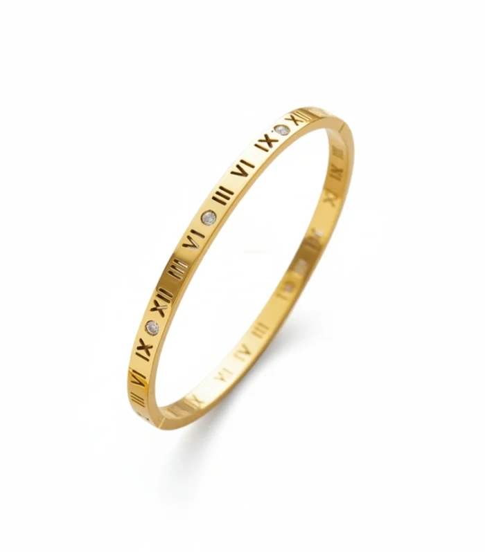 Roman Numeral Crystal Bangle