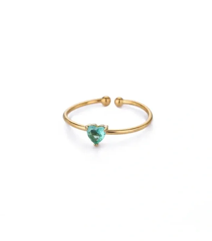 Romantic Blue Topaz Heart Ring