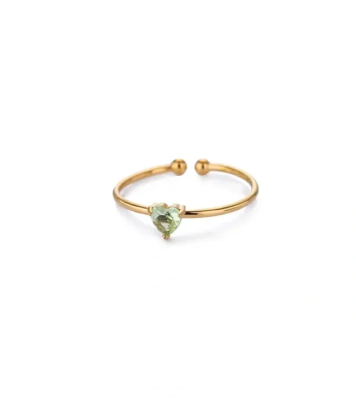 Romantic Emerald Green Heart Ring