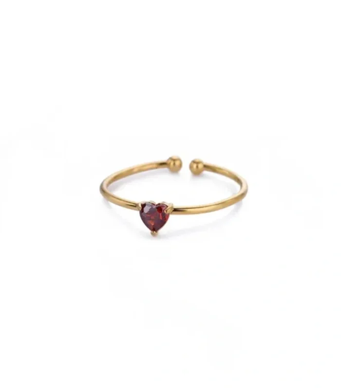 Romantic Pomegranate Heart Ring