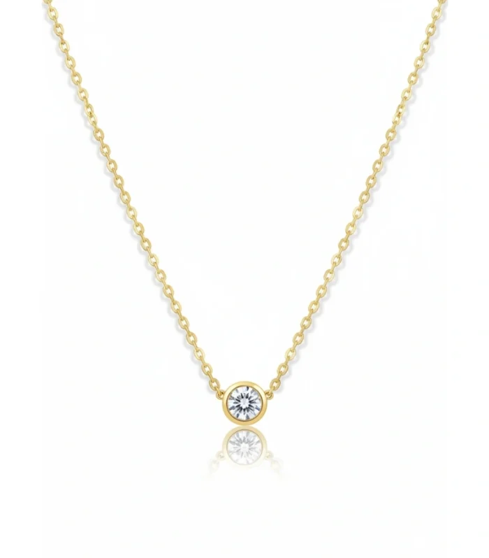 Timeless Solitaire Bezel Pendant Necklace